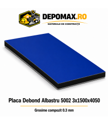 Placa BOND albastru 5002 3mm, 1500x4050mm, aluminiu 0.3mm